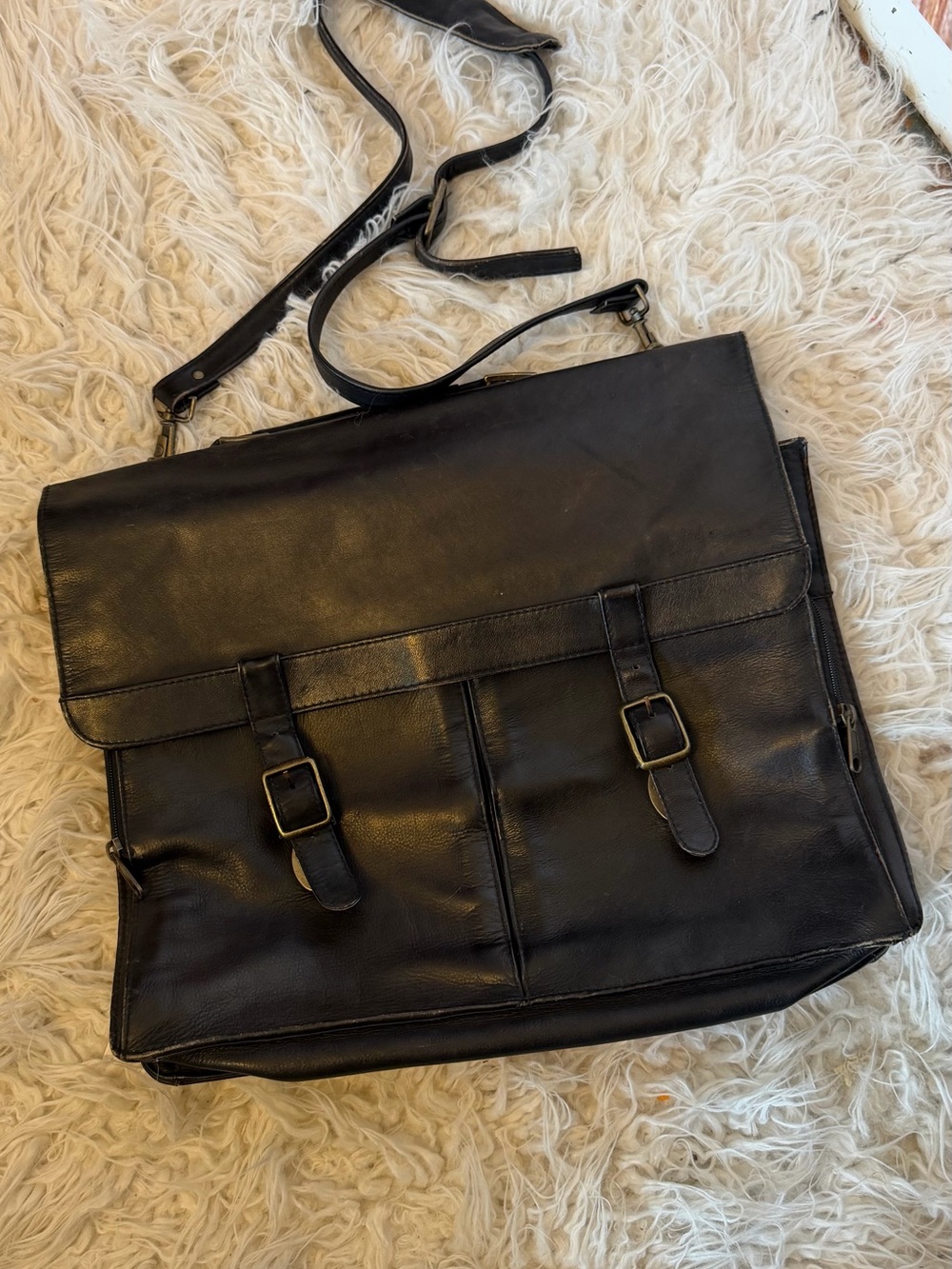 Boulder Ridge vintage full grain cow hide messenger work bag